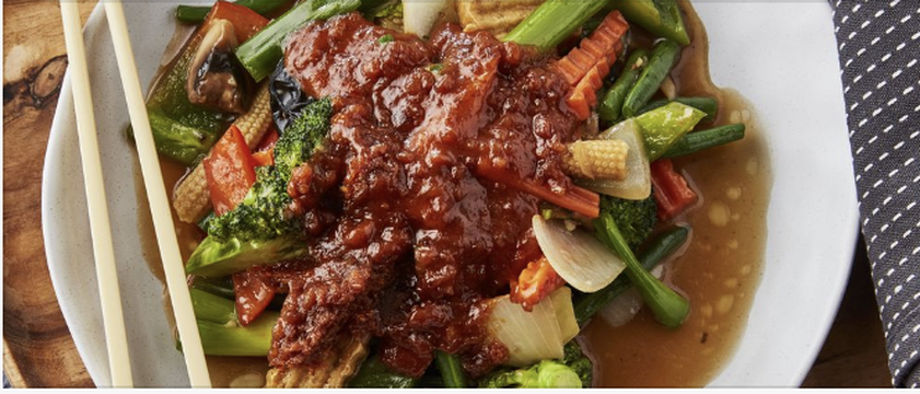 Vegan Stir Fry with Satay Sauce